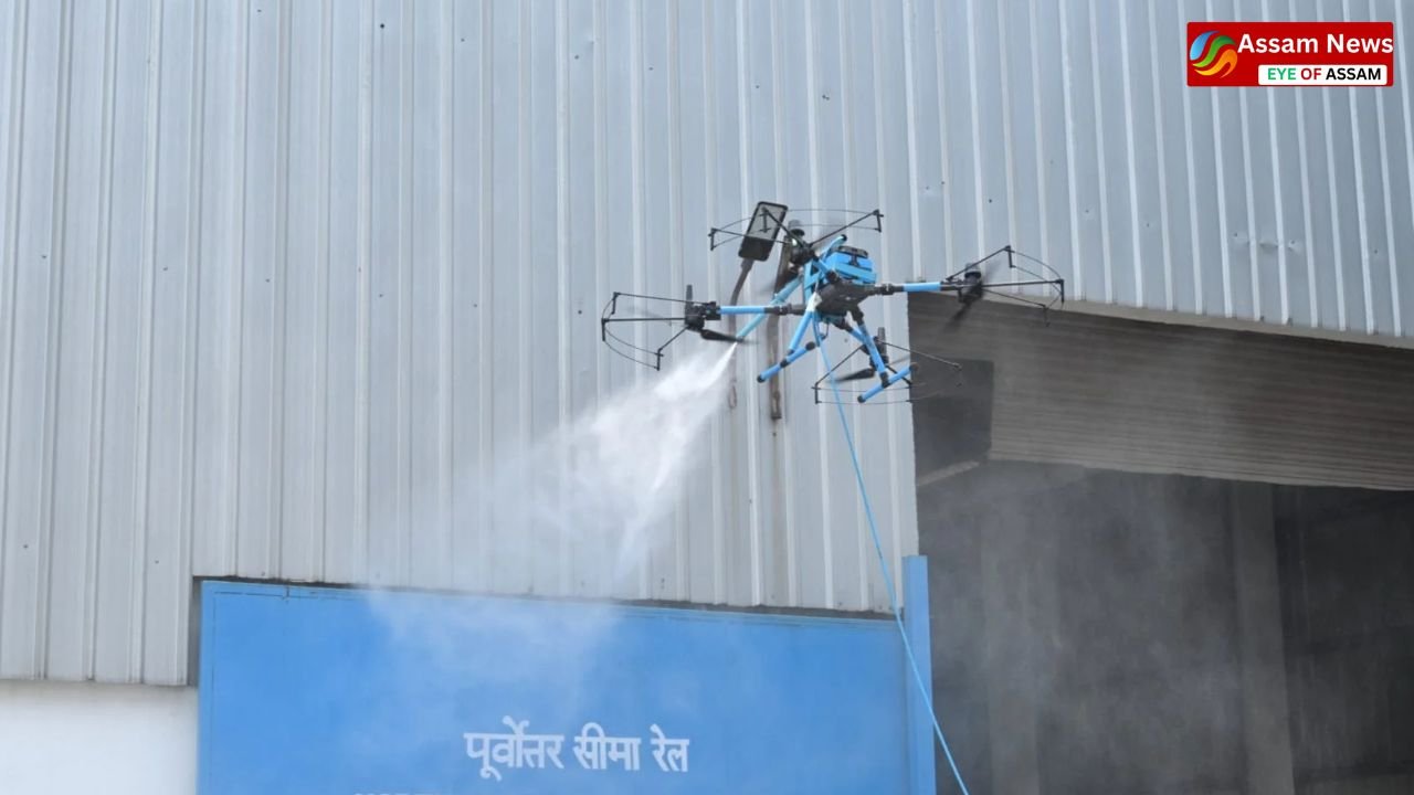 Assam News: New method of cleaning with drone, Northeast Railway successfully tested it in Kamakhya