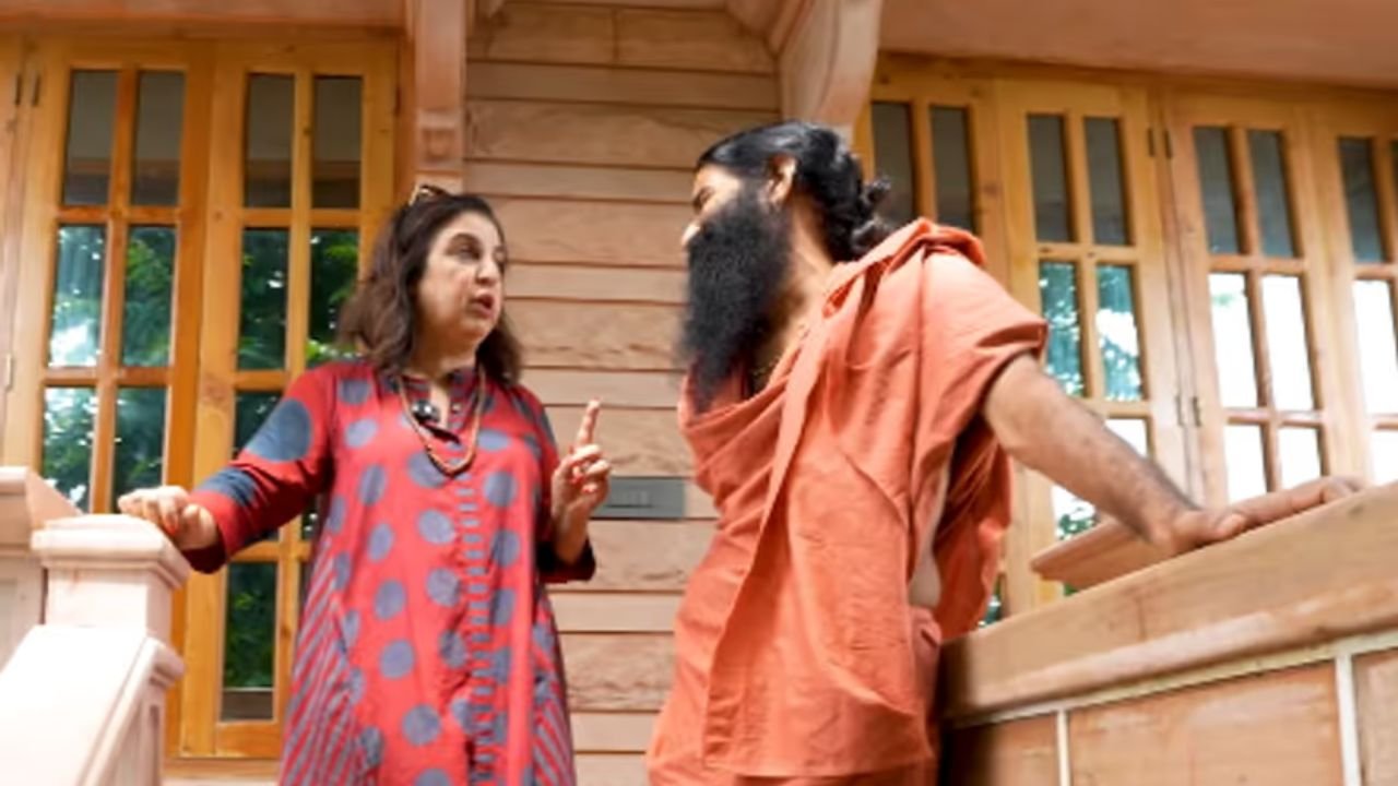 Unseen fun video of Farah Khan and Baba Ramdev, made fans laugh by comparing them with Salman Khan