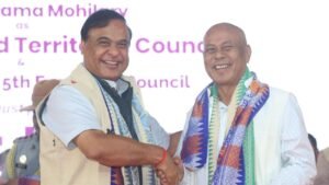 Major political change in Bodoland! Hagrama Mohilary becomes CEM, Rihon Daimary becomes deputy; oath taken in heavy rain