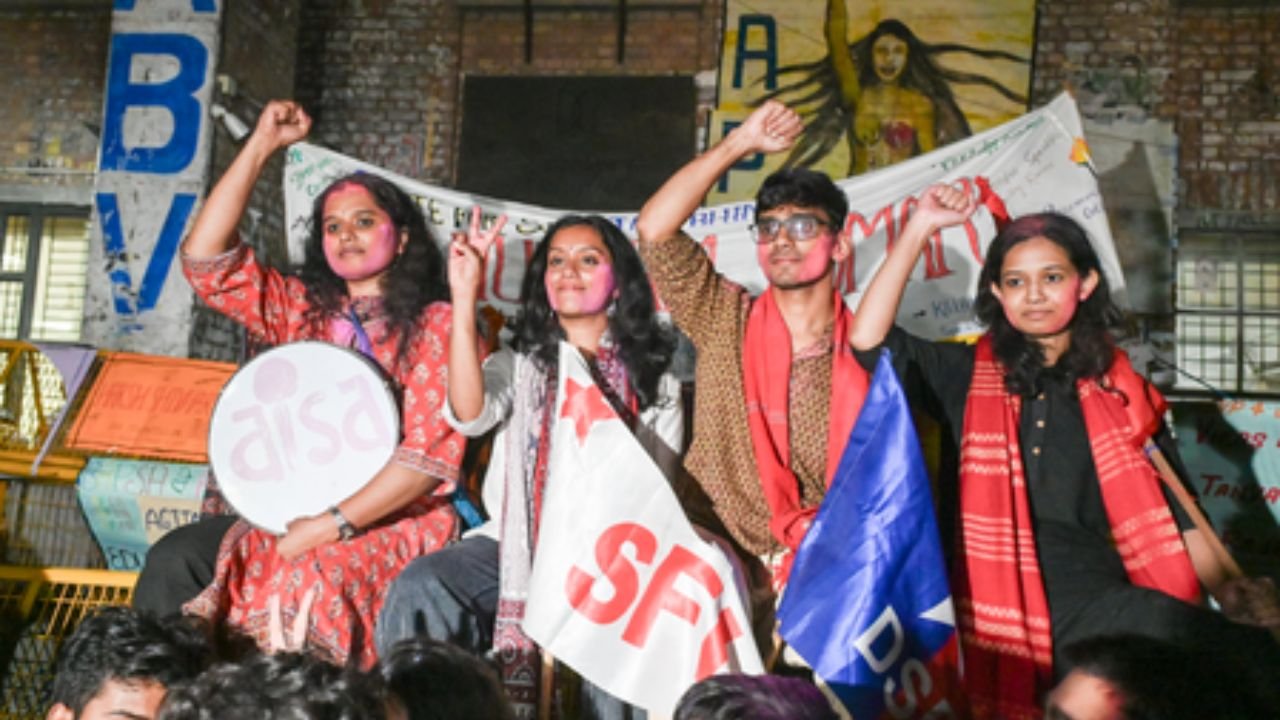 JNU Students Election 2025: Left United dominates, captures all four seats, Aditi Mishra becomes president