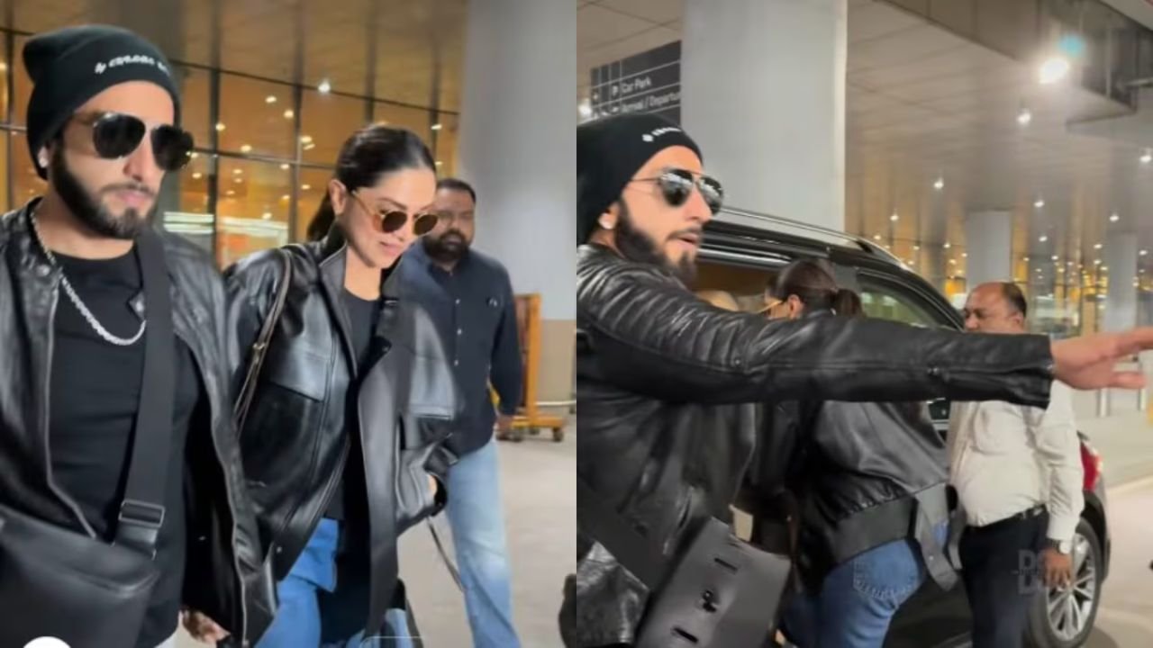 Ranveer Singh and Deepika Padukone make a stylish return; fans get emotional seeing them protect their daughter Dua.