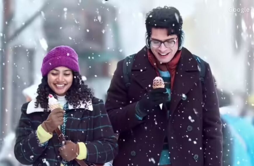 The snowy song 'Khwab Dekhun' depicts the love story of Sai Pallavi and Junaid Khan.